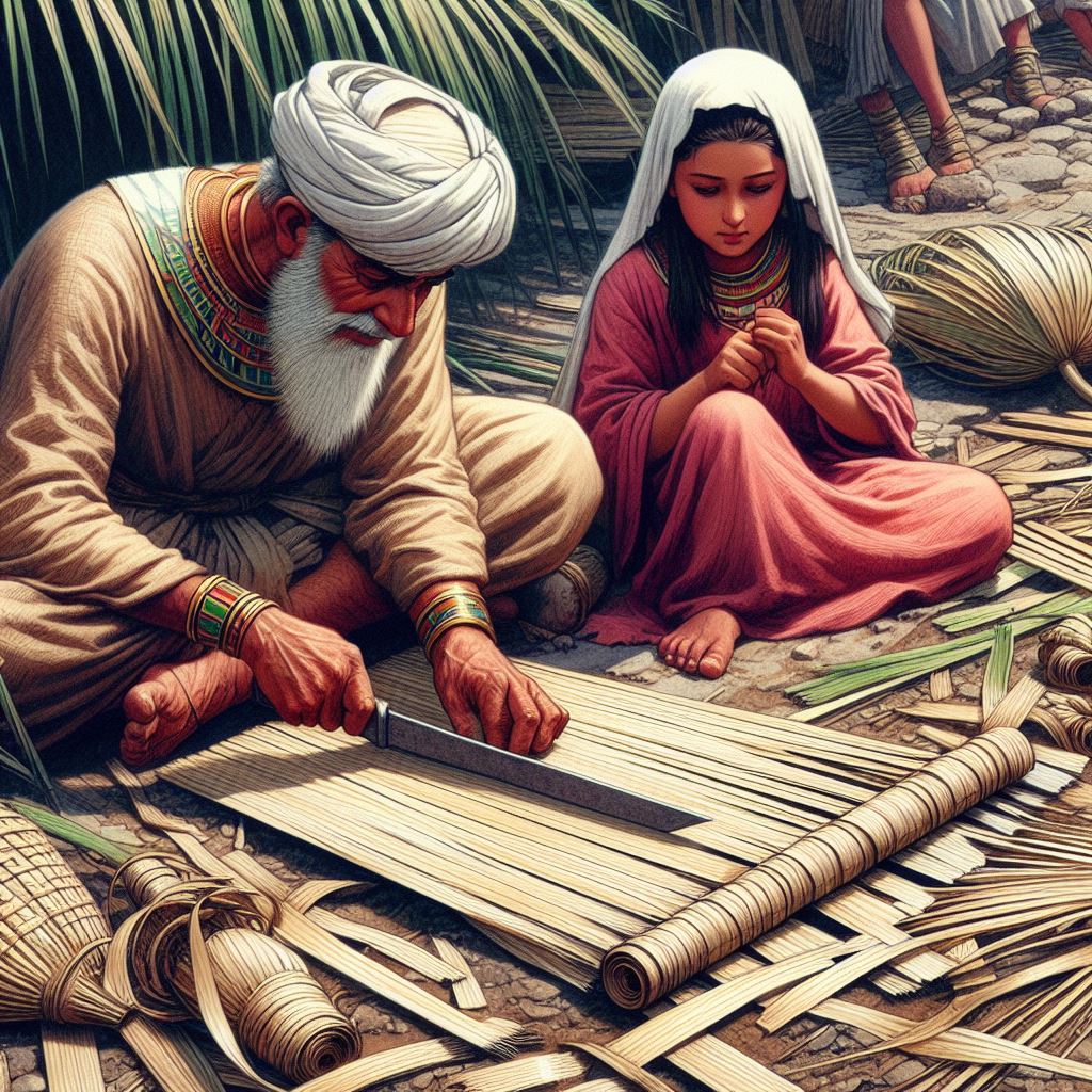 Egyptian paper-making process from Papyrus