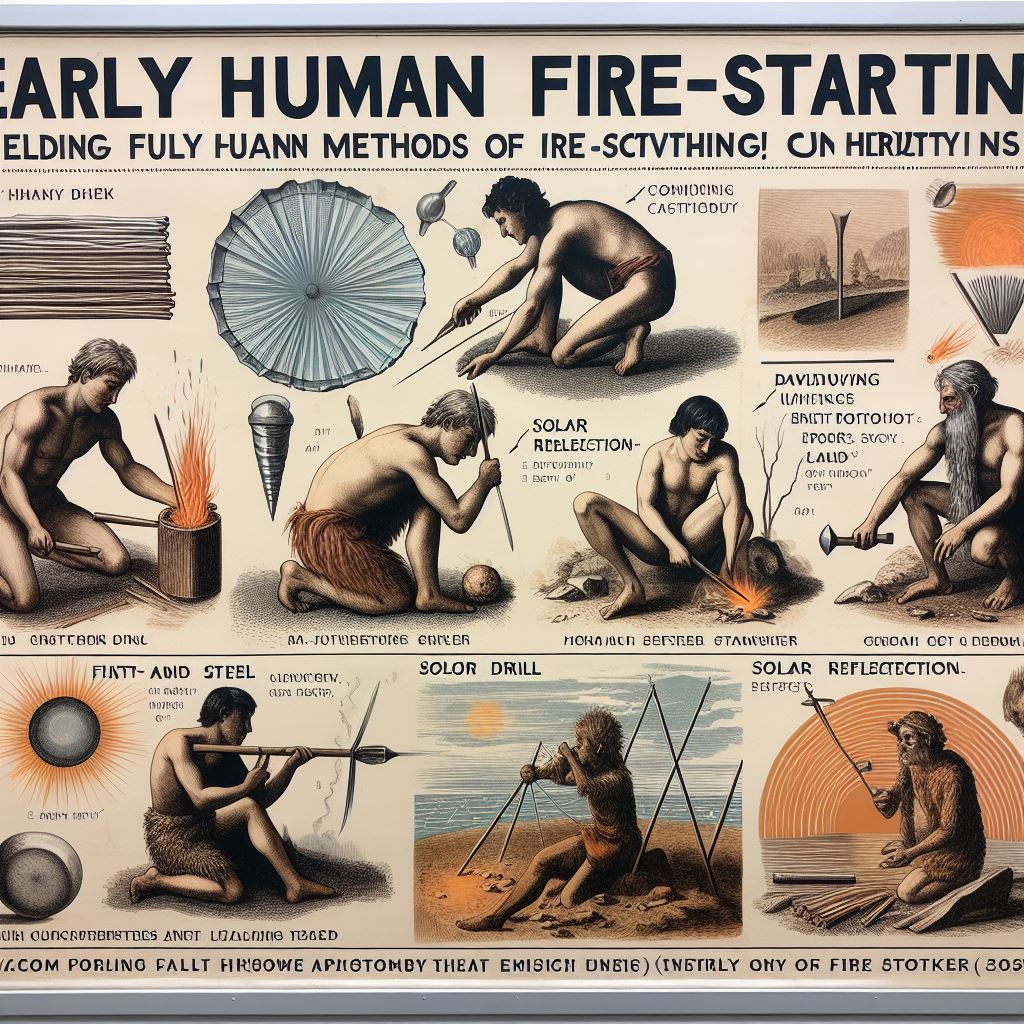 Methods of starting fire by early humans