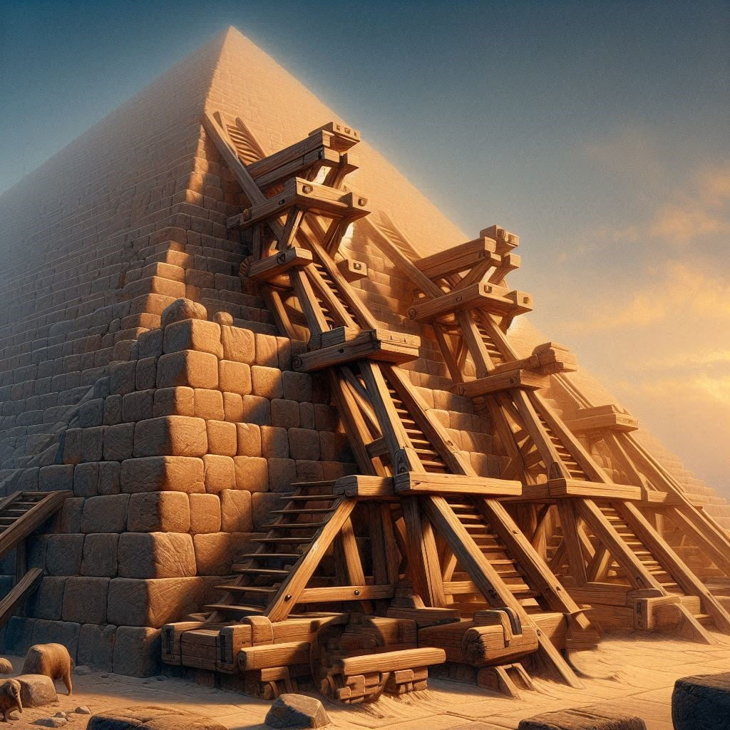 Application of lever Building the Pyramids