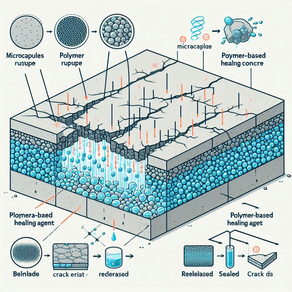 Polymer-Based Self-Healing Concrete