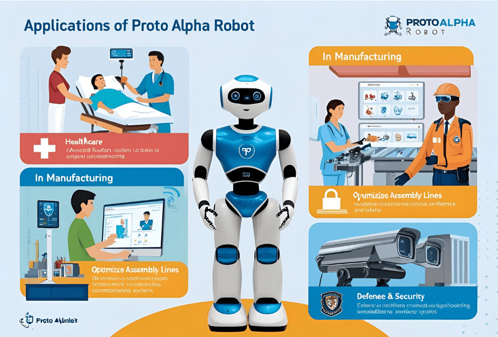 Applications of Proto Alpha Robot in Industries- Healthcare, Manufacturing, Defense & Security