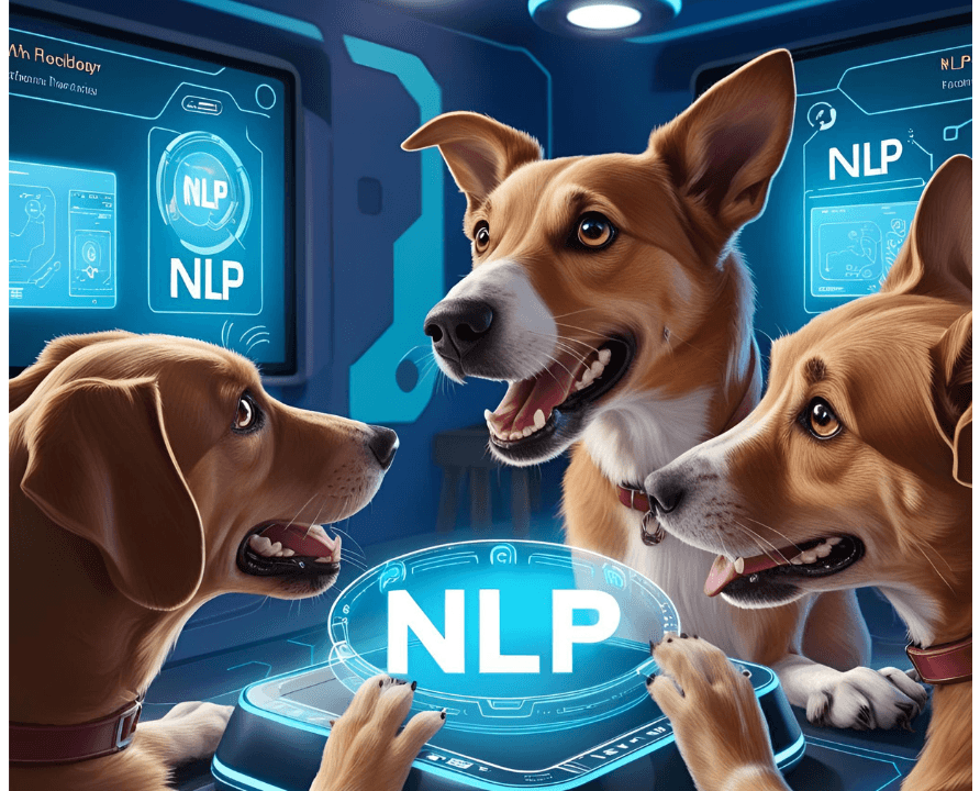 Dogs with Speech Buttons and NLP Models