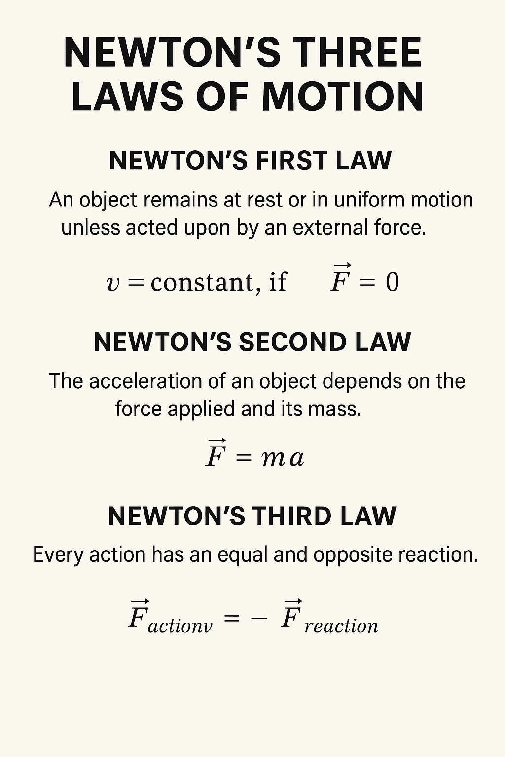 Newton’s Three Laws of Motion