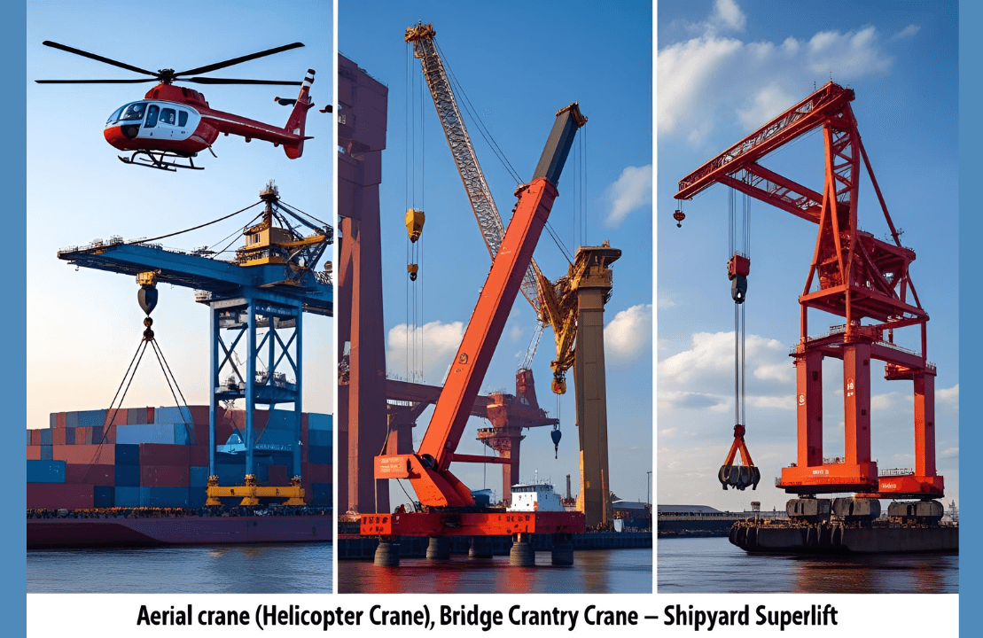 Aerial Crane (Helicopter Crane), Bridge Crane, Gantry Crane
