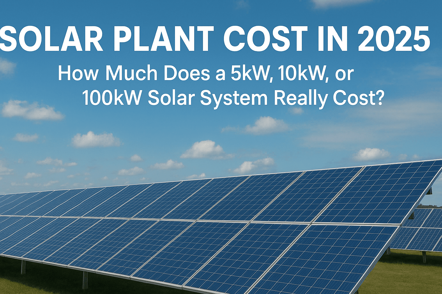 You are currently viewing Solar Plant Cost in 2025: How Much Does a 5kW, 10kW, or 100kW Solar System Really Cost?