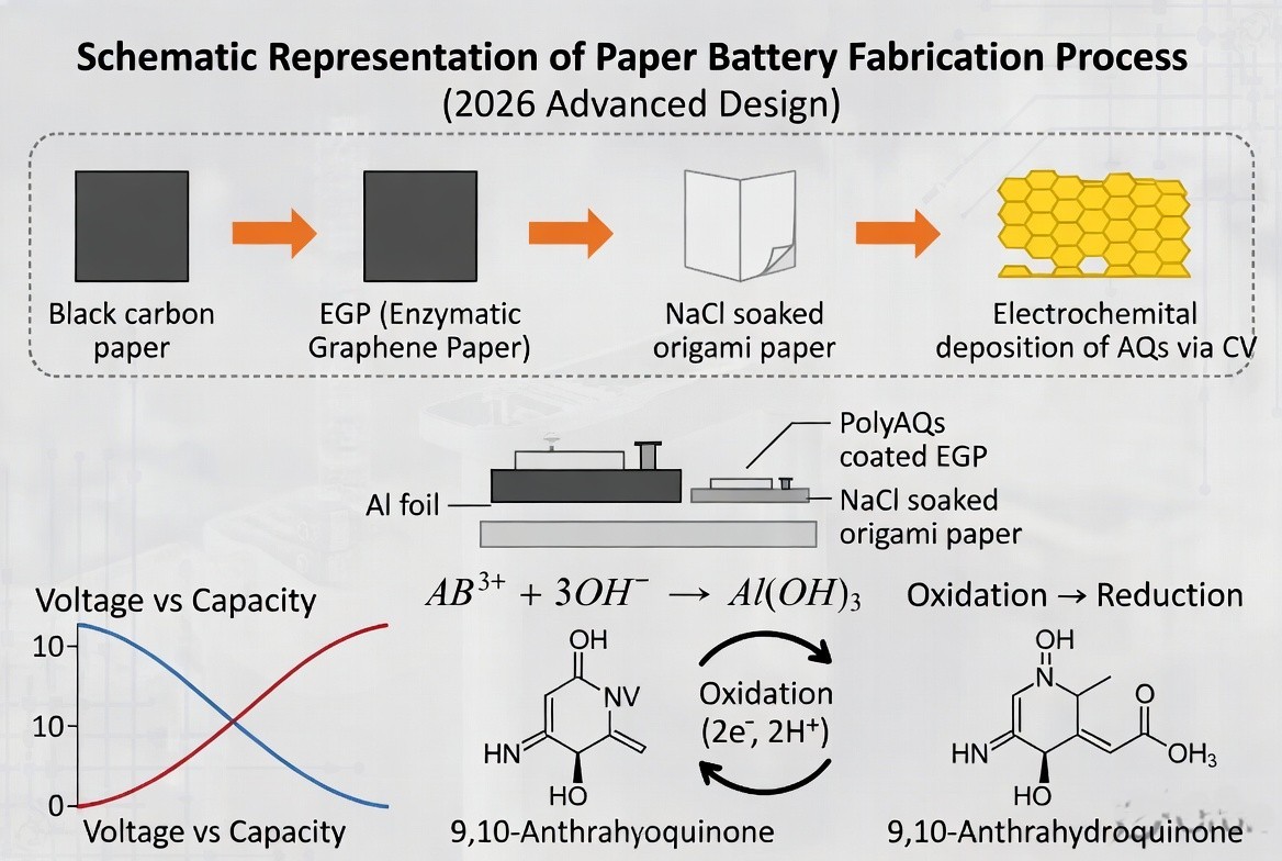 Schematic representation of Paper Battery Fabrication