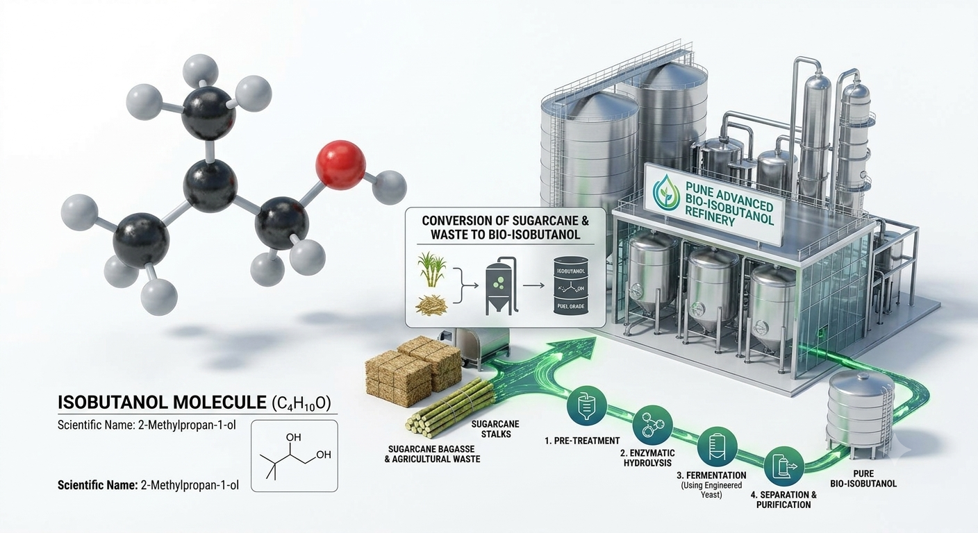 3D illustration of an isobutanol molecule